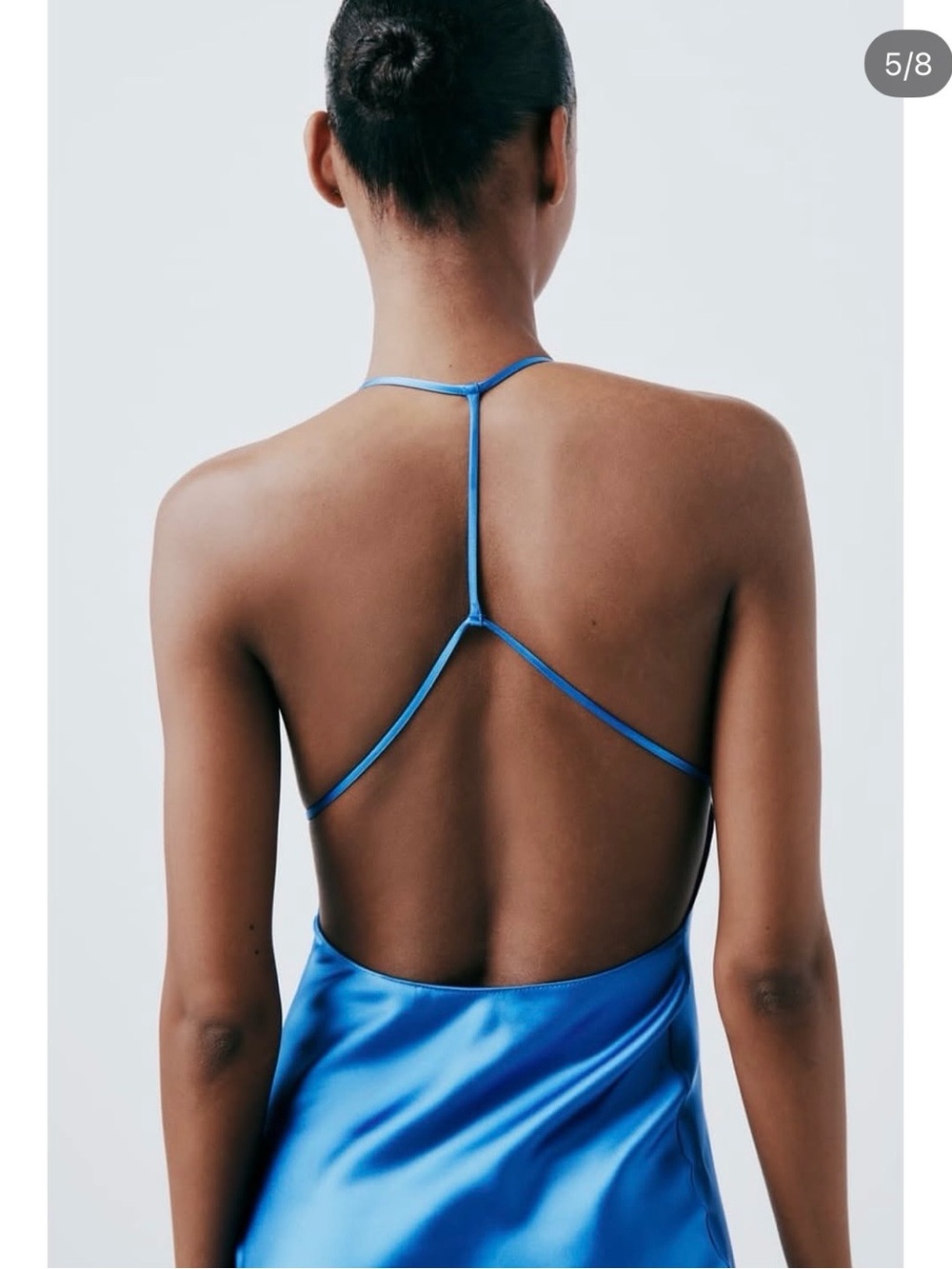 Satin Slip Maxi Dress in Bright Blue - Picture 3 of 4